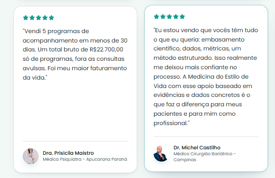 Depoimentos da Dra. Priscila Maistro e Dr. Michel Castilho